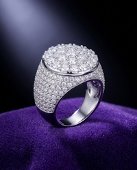 Iced Men's Ring ring on royal purple velvet — Showtime Gems